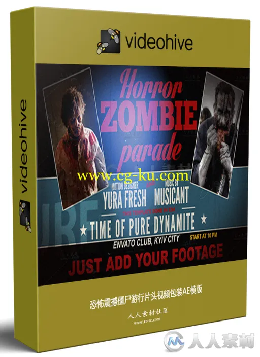 恐怖震撼僵尸游行片头视频包装AE模版 Videohive Horror Zombie Parade 5791718的图片1