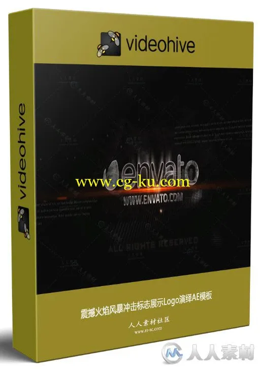 震撼火焰风暴冲击标志展示Logo演绎AE模板 Videohive Firestorm Logo Reveal 13890的图片1