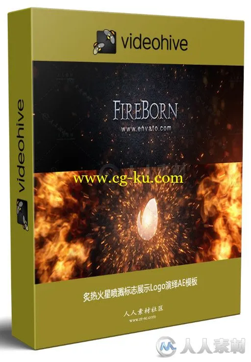 炙热火星喷溅标志展示Logo演绎AE模板 Videohive Fireborn Logo 13857450的图片1