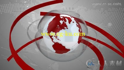 全球新闻频道玻璃地球图形开场电视栏目AE模版 Videohive Global News Intro Title的图片3