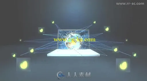 未来科技感网络地球展示标志AE模板 Videohive Network Earth 12844410的图片3