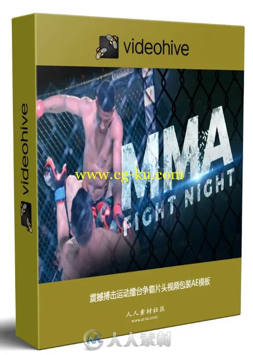 震撼搏击运动擂台争霸片头视频包装AE模板 Videohive MMA Fight Night 16081693的图片1