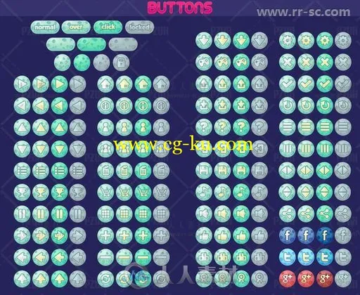 完整的图形用户界面UI贴图和材质Unity素材资源的图片3