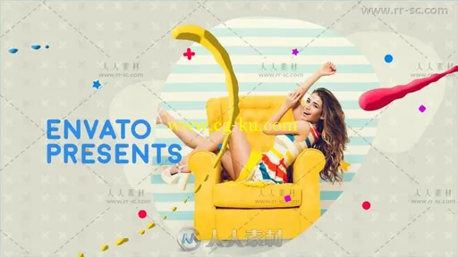 时尚色彩斑斓的动画效果照片展示幻灯片相册动画AE模板 Videohive Colorful Opener的图片4