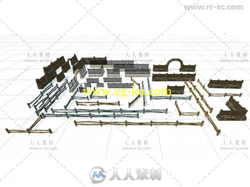 中世纪常规围栏幻想环境3D模型Unity素材资源的图片8