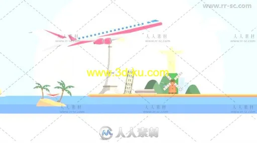 现代平面图形视频解说城市旅游介绍宣传AE模板 Videohive World Travel 20198020的图片2