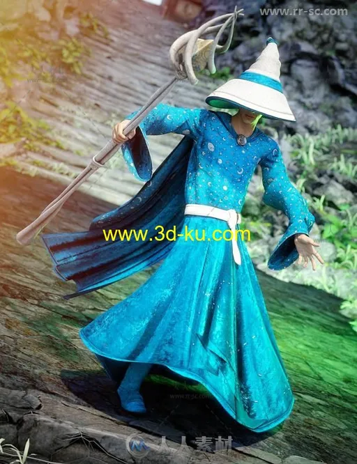 华丽和普通的魔法巫师术士服装3D模型合辑的图片2