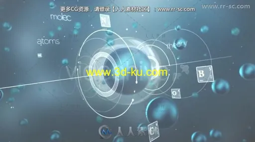 三维科技感细胞学分子展示标志Logo演绎AE模板 Videohive Molecules 4732429的图片1