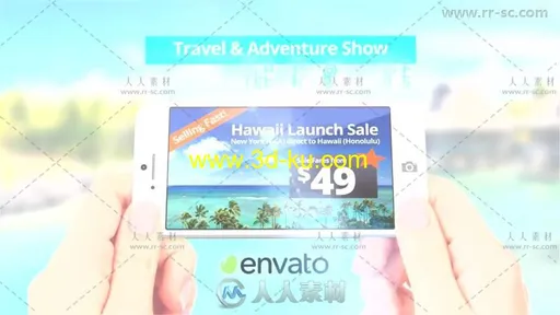 创意动感手机照片展示旅行社促销活动视频包装AE模板 Videohive Travel Commercial的图片3