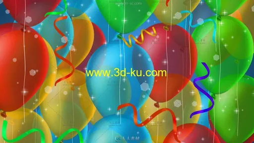 3组漂亮的气球飘舞动画节日背景视频素材的图片1