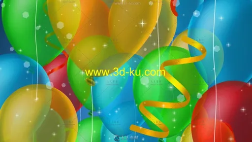 3组漂亮的气球飘舞动画节日背景视频素材的图片2