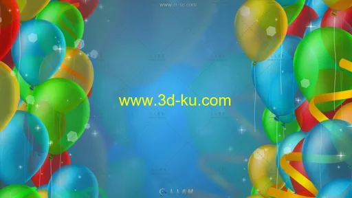 3组漂亮的气球飘舞动画节日背景视频素材的图片3