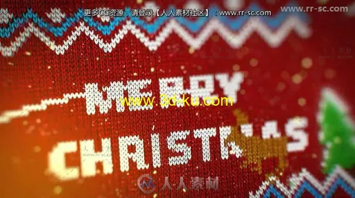 创意动感针织圣诞毛衣卡通标志展示Logo演绎AE模板 Videohive Knitted Christmas S的图片2