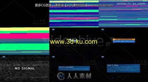 终极电视信号损坏雪花噪音效果包视频包装AE模板 Videohive Ultimate Bad TV Signa的图片1