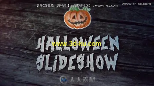 复古风格万圣节照片展示幻灯片相册动画AE模板 Videohive Halloween Slideshow 2的图片1