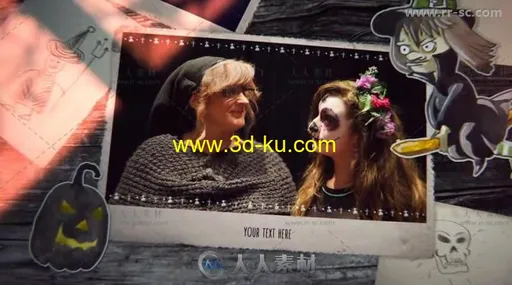 复古风格万圣节照片展示幻灯片相册动画AE模板 Videohive Halloween Slideshow 2的图片2