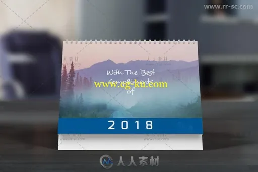 干净简约大方的2018年日历indesign排版模板的图片1