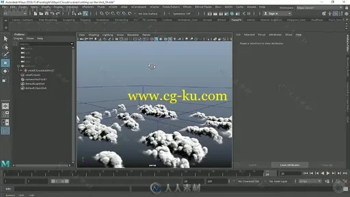 Maya中Dynamics逼真天空云层制作视频教程的图片5