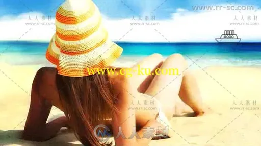 夏季海边旅游度假故障幻灯片相册动画AE模板 Videohive Summer Slideshow 2728297的图片3