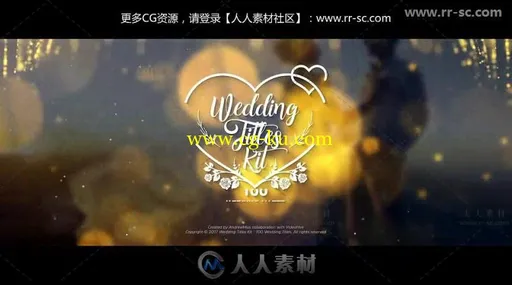 金色豪华粒子光晕展示温馨浪漫婚礼标题动画AE模板 Videohive Wedding Titles Kit的图片1