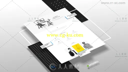 干净时尚的扁平网站介绍展示宣传视频包装AE模板 Videohive Flat Website Presenta的图片3