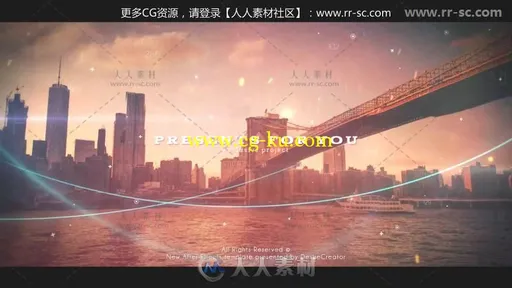 科技感美丽光晕城市照片展示视差幻灯片相册动画AE模板 Videohive Media Opener 20的图片4