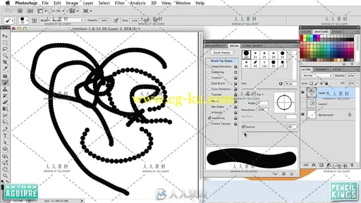 数字绘画中PS笔刷技术应用训练视频教程的图片1