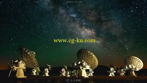 雷达接收器炫丽星空人们狂欢背景视频素材的图片1