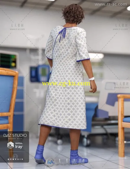 男性和女性医院职业服装3D模型合辑的图片3