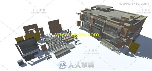 模块化建筑集工业环境3D模型Unity游戏素材资源的图片4