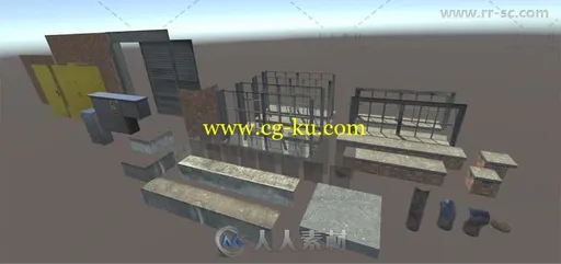 模块化建筑集工业环境3D模型Unity游戏素材资源的图片5