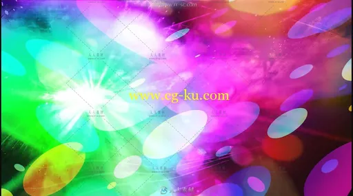 炫彩梦幻水墨风格粒子背景视频素材的图片2