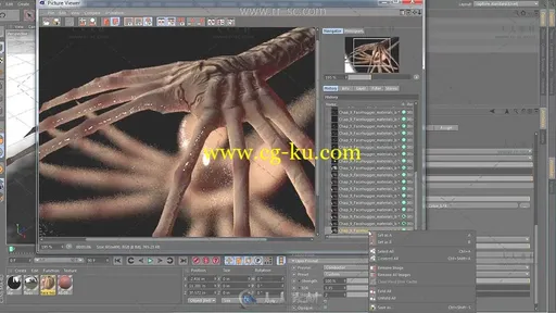 C4D异形抱脸虫建模动画完整实例制作视频教程的图片5