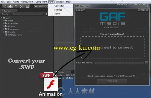 SWF到GAF转换播放器动作脚本Unity游戏素材资源的图片3