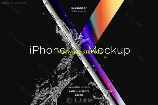 iPhone X苹果10手机渲染图PSD模版的图片1