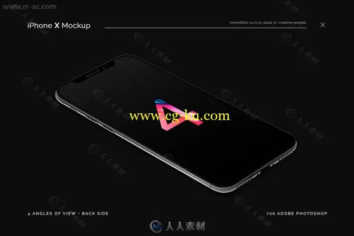 iPhone X苹果10手机渲染图PSD模版的图片2