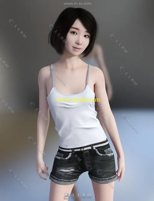 17岁亚洲青少年女孩3D模型的图片1