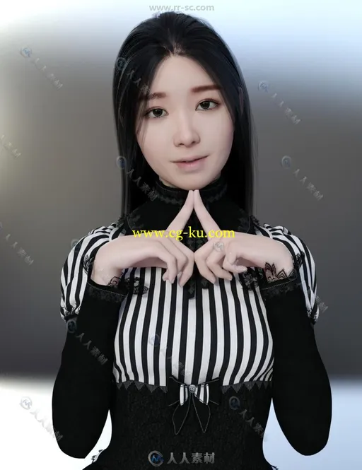 17岁亚洲青少年女孩3D模型的图片3