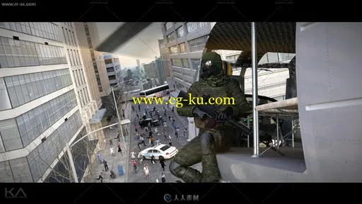 逼真即视感街道僵尸群集3D模型合集的图片3