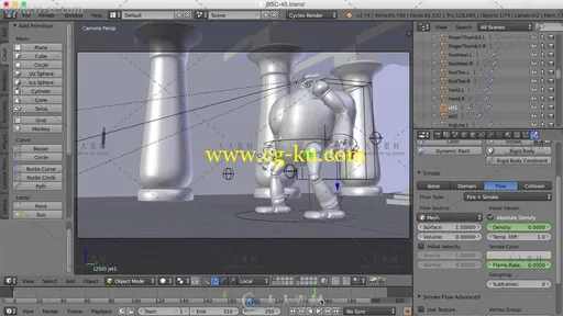 Blender未来派科幻机甲机械人实例动画制作视频教程第二季的图片10