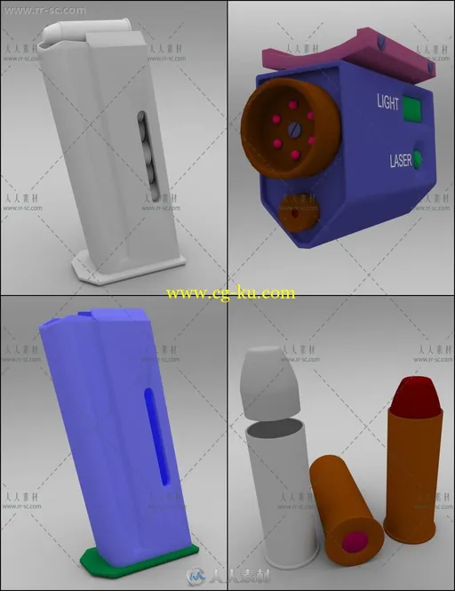 高精度游戏武器配件3D模型的图片12