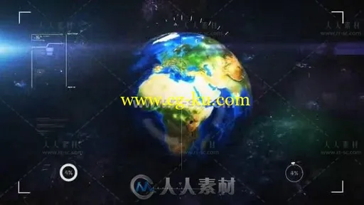 地球垂直穿越云层缩放地面AE模版的图片1