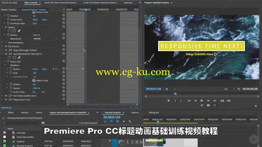 Premiere Pro CC标题动画基础训练视频教程的图片1