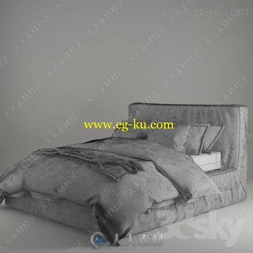3dsky床具床品3D模型合集的图片1