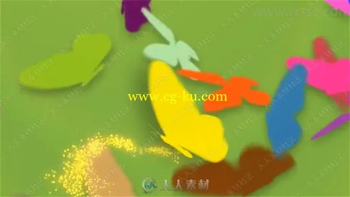 彩色蝴蝶飞舞Logo演绎动画AE模板的图片1