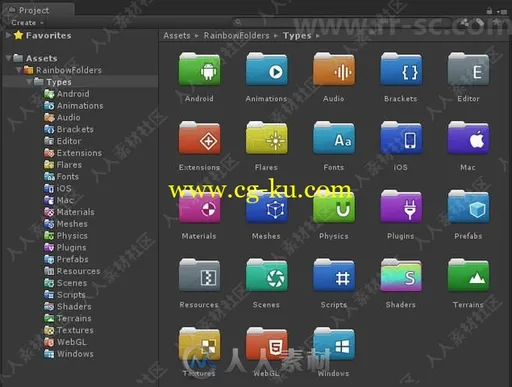 多彩项目浏览器文件夹工具Unity游戏素材资源的图片2