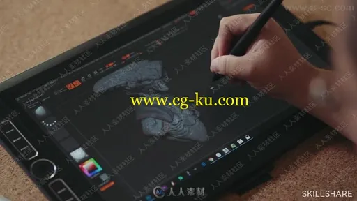 Zbrush手绘板概念角色雕刻制作视频教程的图片3