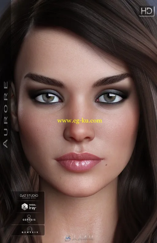 3种肤色多种风格服装精致妆容女性3D模型的图片6
