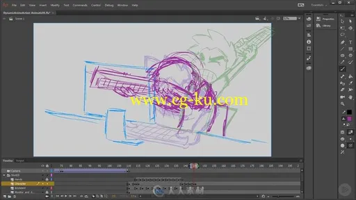 Animate CC 2D动作序列动画实例训练视频教程的图片4