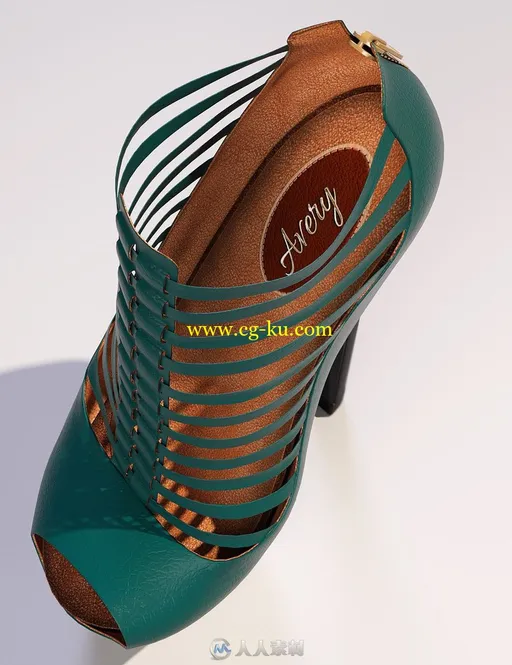 15种各式纹理时尚前卫高跟鞋3D模型的图片5